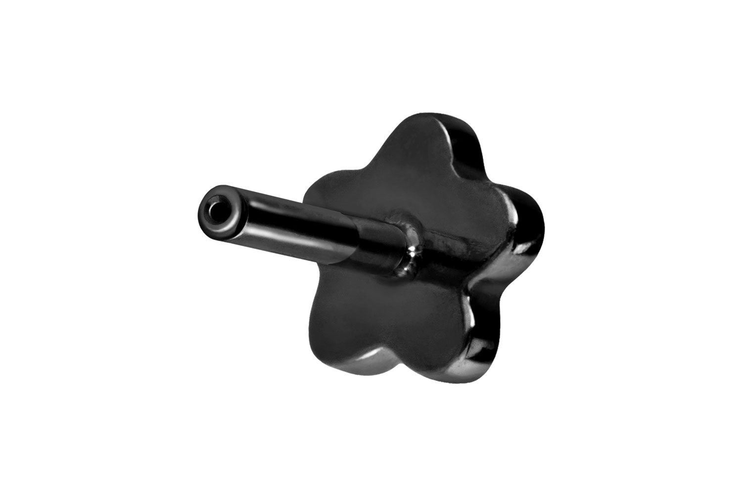 Titan Labret Piercing mit Push Fit ohne Kugel BLUME